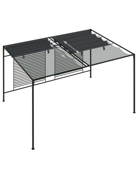 Шатра с прибиращ се покрив, 4x3x2,3 м, антрацит, 180 г/м²