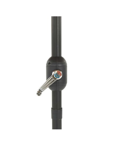 Градински чадър с LED и стоманен прът, кафяв, 223x223x213 см