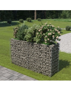 Габион повдигната леха, поцинкована стомана, 180x50x100 cм