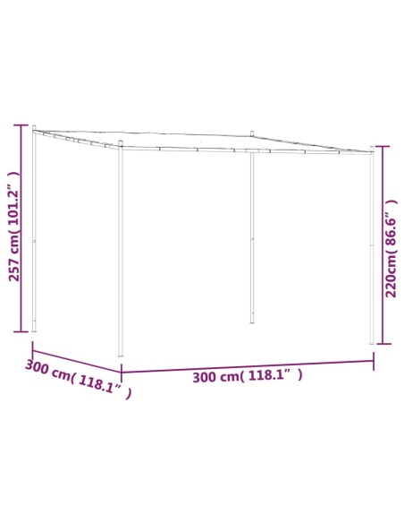 Шатра, антрацит, 3x3 м, 180 г/м², плат и стомана