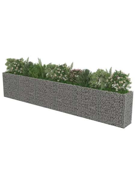 Габион повдигната леха, поцинкована стомана, 540x50x100 cм