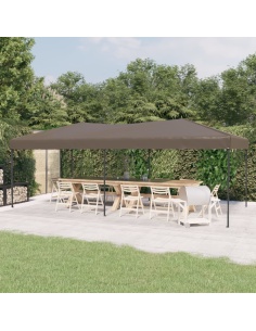 Сгъваема парти шатра, таупе, 3x6 м