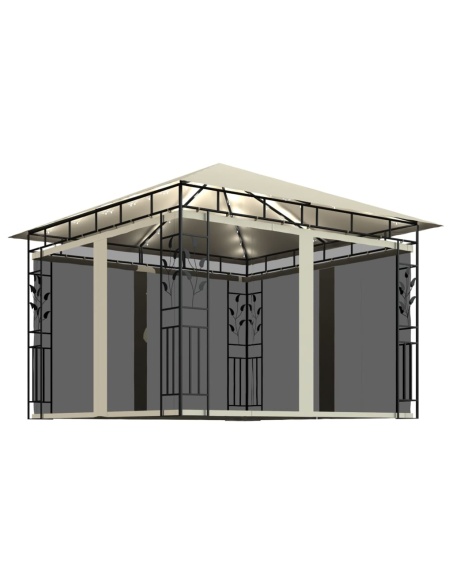 Шатра с комарник и LED стринг, 3x3x2,73 м, 180 г/м², кремава