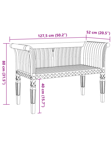 Градинска пейка 127.5x52x80 см Масивна тикова дървесина