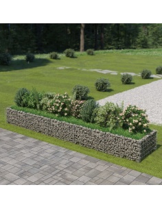 Габион повдигната леха, поцинкована стомана, 450x90x50 cм