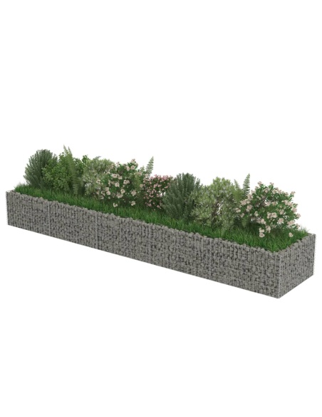 Габион повдигната леха, поцинкована стомана, 450x90x50 cм