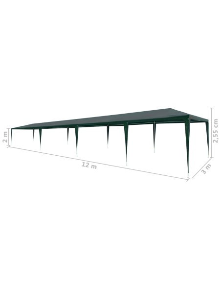 Парти шатра 3x12 м PE зелена