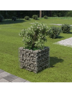 Габион повдигната леха, поцинкована стомана, 50x50x50 cм