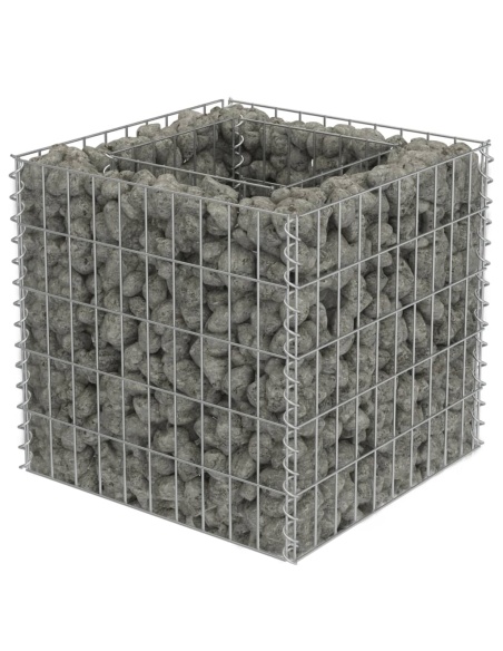 Габион повдигната леха, поцинкована стомана, 50x50x50 cм