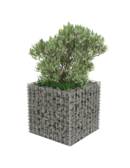 Габион повдигната леха, поцинкована стомана, 50x50x50 cм