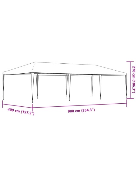 Професионална парти шатра, 4x9 м, антрацит, 90 г/м²