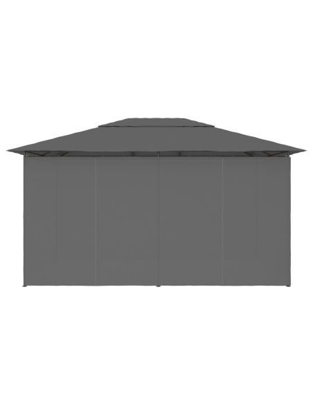 Градинска шатра със завеси, 4x3 м, антрацит