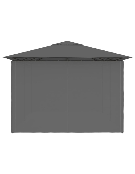 Градинска шатра със завеси, 4x3 м, антрацит