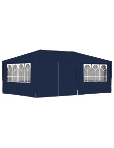 Професионална парти шатра със стени 4x6 м синя 90 г/м²