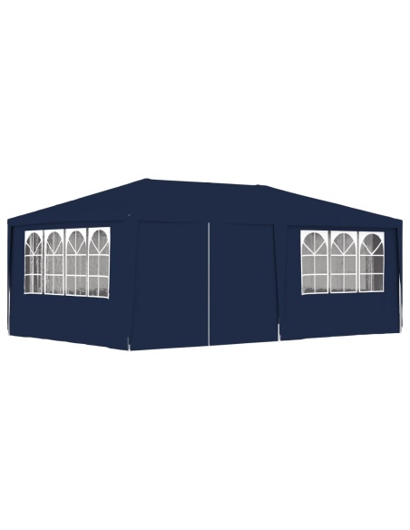 Професионална парти шатра със стени 4x6 м синя 90 г/м²