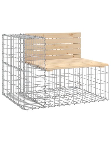 Градинска пейка габионен дизайн 287x71x65,5 см бор масив