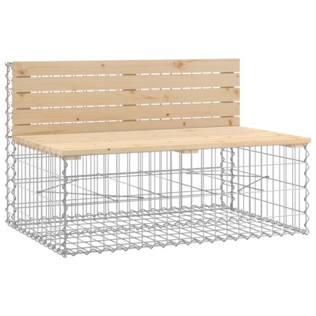 Градинска пейка габионен дизайн 287x71x65,5 см бор масив
