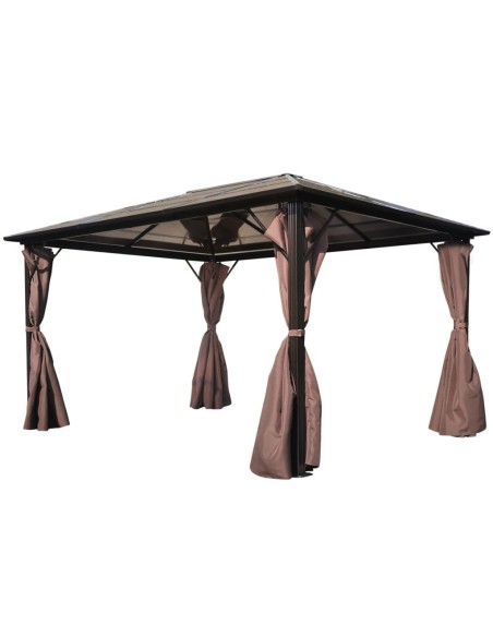 Алуминиева шатра с кафяви завеси, 400 х 300 см
