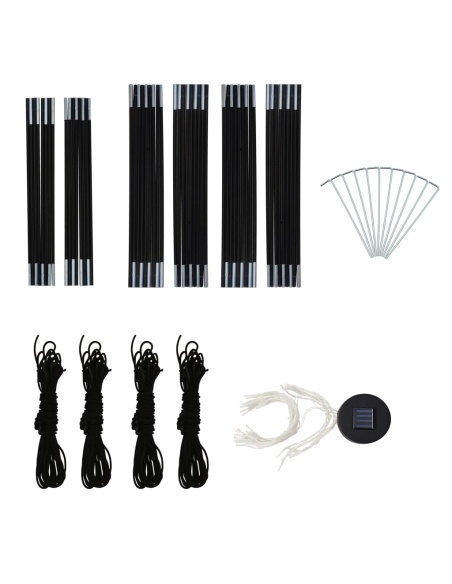 Парти шатра с LED и 4 стени, 3,6x3,6x2,3 м, зелена