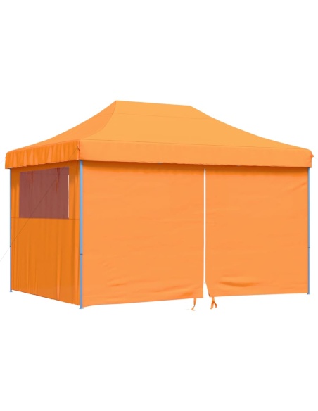 Сгъваема парти шатра pop-up с 4 странични стени оранжева