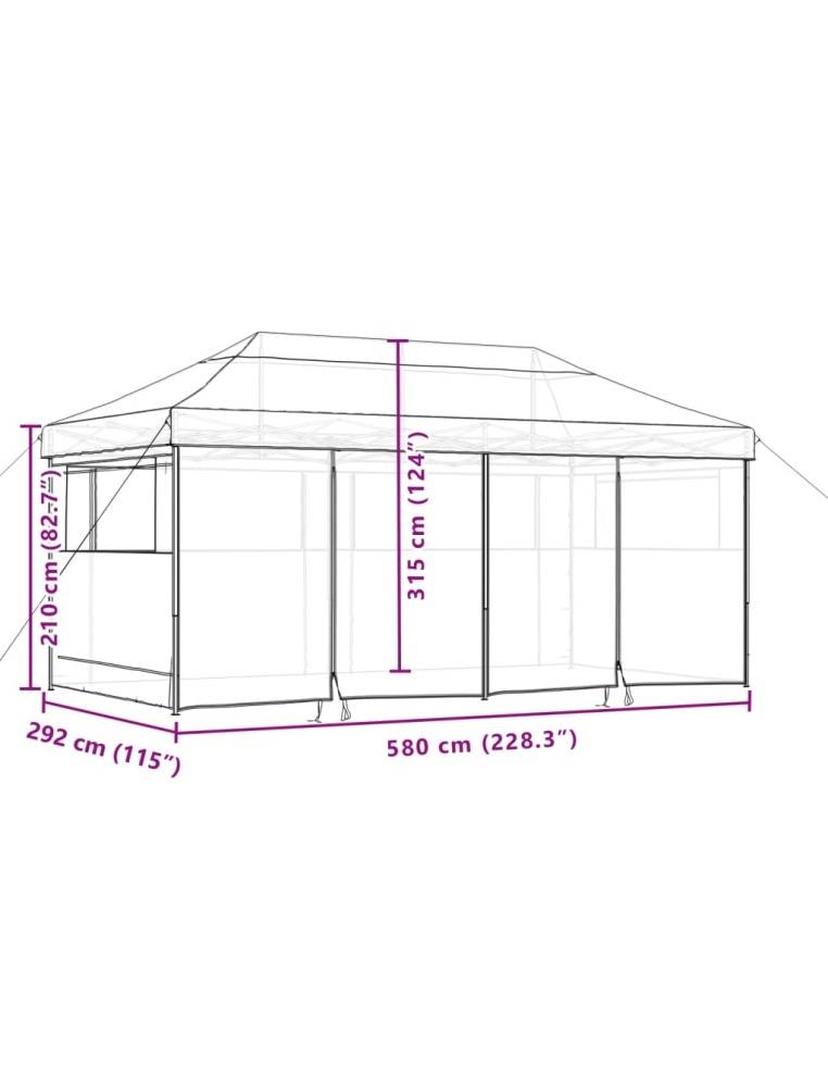Сгъваема парти шатра pop-up с 4 странични стени оранжева