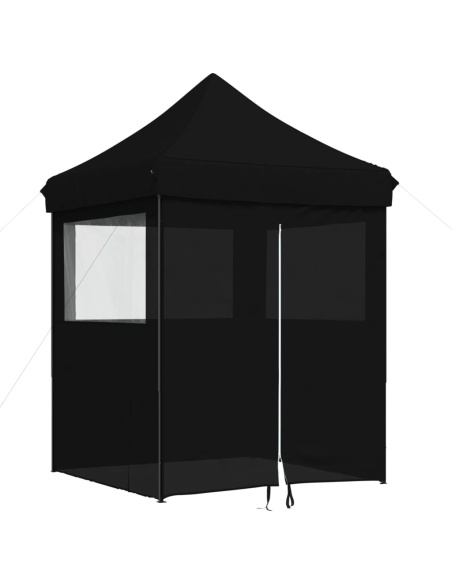 Сгъваема парти шатра pop-up с 4 странични стени черна