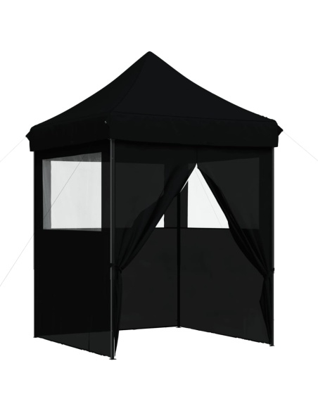 Сгъваема парти шатра pop-up с 4 странични стени черна