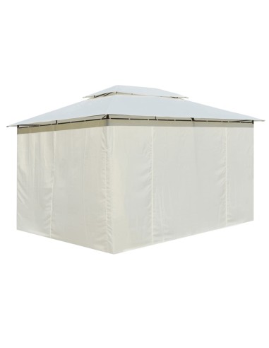 Градинска шатра със завеси, 4x3 м, бяла