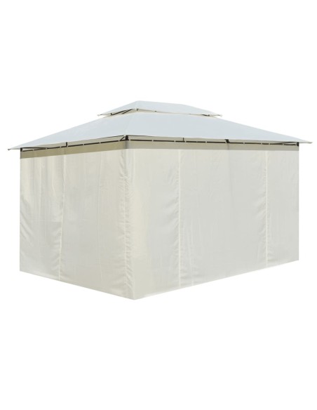 Градинска шатра със завеси, 4x3 м, бяла