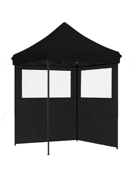 Сгъваема парти шатра pop-up с 2 странични стени черна