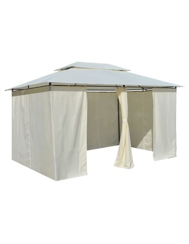 Градинска шатра със завеси, 4x3 м, бяла