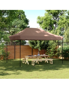 Сгъваема парти шатра, pop-up, кафява, 410x279x315 см