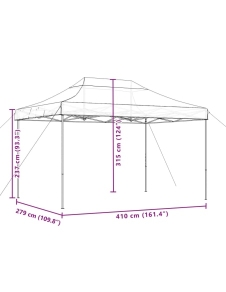 Сгъваема парти шатра, pop-up, таупе, 410x279x315 см