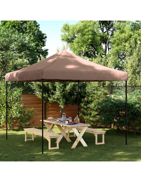 Сгъваема парти шатра, pop-up, кафява, 292x292x315 см