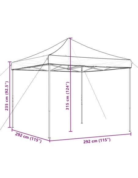 Сгъваема парти шатра, pop-up, кафява, 292x292x315 см