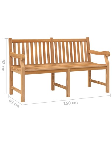 Градинска пейка, 150 см, тиково дърво масив