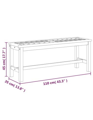 Градинска пейка, 110 cм, масив акациево дърво