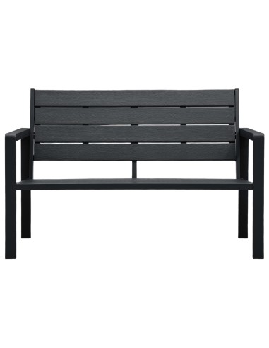 Градинска пейка, 120 cм, HDPE, черна, имитация на дърво