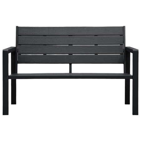 Градинска пейка, 120 cм, HDPE, черна, имитация на дърво