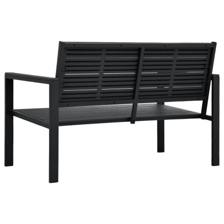 Градинска пейка, 120 cм, HDPE, черна, имитация на дърво