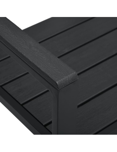 Градинска пейка, 120 cм, HDPE, черна, имитация на дърво