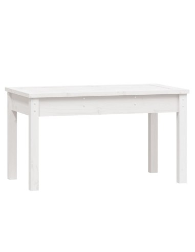 Градинска пейка, бяла, 80x44x45 см, борово дърво масив