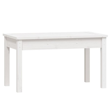 Градинска пейка, бяла, 80x44x45 см, борово дърво масив