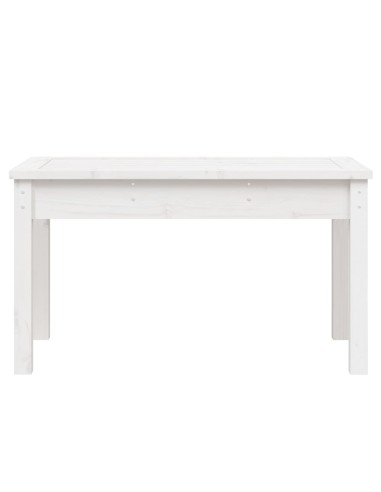 Градинска пейка, бяла, 80x44x45 см, борово дърво масив