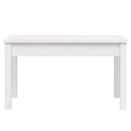 Градинска пейка, бяла, 80x44x45 см, борово дърво масив