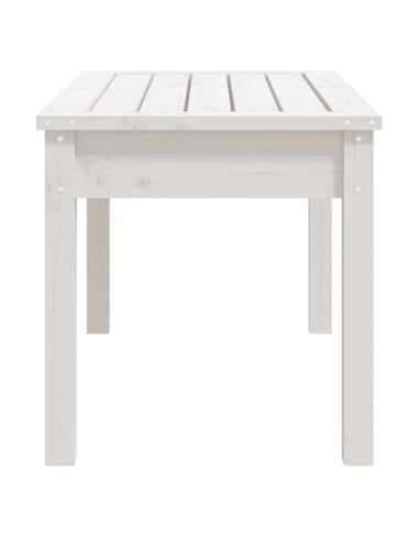 Градинска пейка, бяла, 80x44x45 см, борово дърво масив