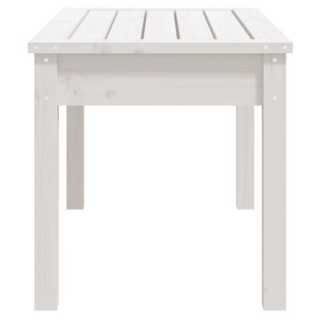 Градинска пейка, бяла, 80x44x45 см, борово дърво масив