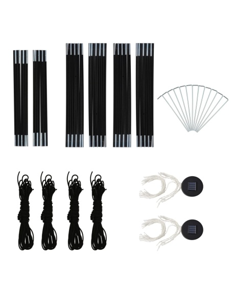 Парти шатра с LED и 4 стени, 3,6x3,6x2,3 м, камуфлаж