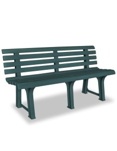 Градинска пейка 145,5 см пластмаса зелена