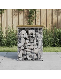 Градинска пейка габионен дизайн 33x31x42 см импрегниран бор